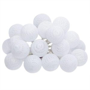 ΦΩΤΑΚΙΑ ΓΙΡΛΑΝΤΑ, ΡΕΥΜΑΤΟΣ LED 20 ΜΠΑΛΕΣ D6xL435cm, COTTON PVC ΛΕΥΚΑ