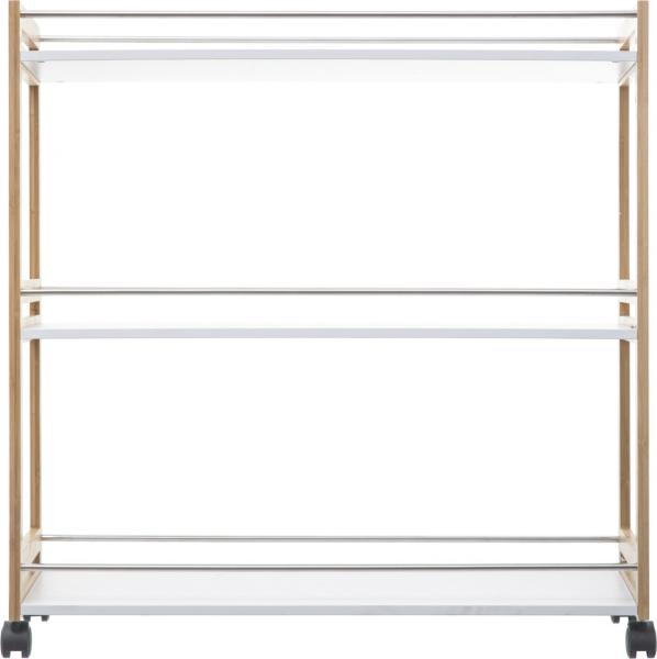BAMBOO FRAME, ΤΡΟΛΕΪ 3 ΘΕΣΕΩΝ ΛΕΥΚΟ L76xP30xH81.2cm