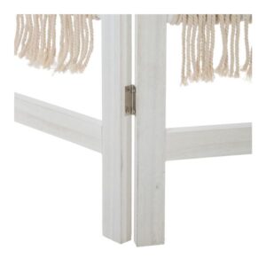 MACRAME, ΠΑΡΑΒΑΝ ΤΡΙΦΥΛΛΟ ΞΥΛΙΝΟ ΛΕΥΚΟ L120xP2xH170cm