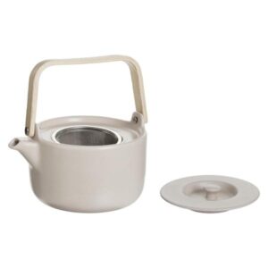 PINK, ΤΣΑΓΙΕΡΑ 80CL ΜΕ ΣΟΥΡΩΤΗΡΙ INOX & ΜΠΑΜΠΟΥ ΧΕΡΟΥΛΙ, PINKISH BEIGE, ΠΟΡΣΕΛΑΝΗ