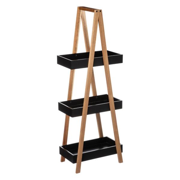 CADDY, ΡΑΦΙΕΡΑ BAMBOO 3 ΘΕΣΕΩΝ ΜΑΥΡΗ, 30Χ18.5Χ82cm