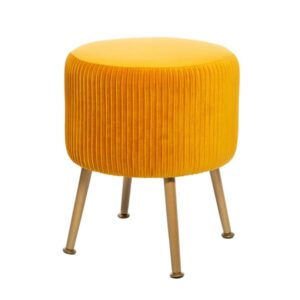 SOLARO, ΣΚΑΜΠΩ ΜΕ MDF ΠΟΔΙΑ & ΥΦΑΣΜΑ ΒΕΛΟΥΤΕ ΚΙΤΡΙΝΟ D35xH42cm
