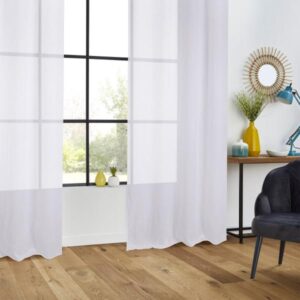 ΚΟΥΡΤΙΝΑ ΔΙΑΦΑΝΗ ΜΕ ΤΡΟΥΚ POLYESTER, CLAUDIA ΛΕΥΚΗ ΥΦΑΝΣΗ ΡΙΓΕ 140x260cm
