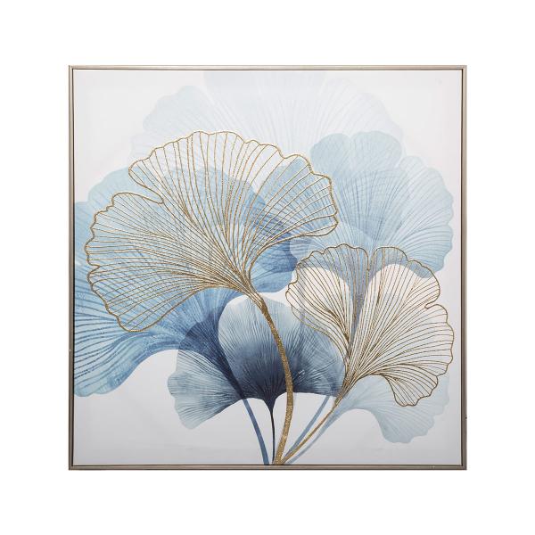 GINKO, ΠΙΝΑΚΑΣ ΜΕ ΚΟΡΝΙΖΑ MDF, ΜΠΛΕ 62x62cm