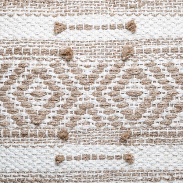 WEAVING ARION, ΜΑΞΙΛΑΡΙ ΥΦΑΝΤΟ ΜΕ ΓΙΟΥΤΑ, COTTON & POLYESTER ΕΚΡΟΥ με ΜΠΕΖ 45x45cm