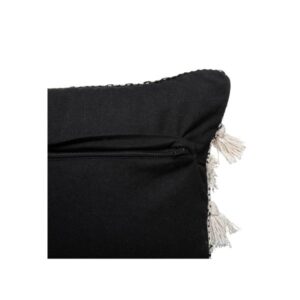 WEAVING CONN, ΜΑΞΙΛΑΡΙ ΥΦΑΝΤΟ COTTON & POLYESTER ΕΚΡΟΥ με ΜΑΥΡΟ 45x45cm
