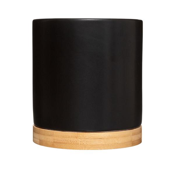 POTT, ΚΑΣΠΩ ΚΕΡΑΜΙΚΟ ΜΕ ΒΑΣΗ BAMBOO ΜΑΥΡΟ 13.8x15.3cm