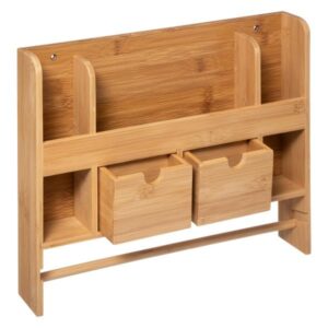 BAMBOO, ΕΠΙΤΟΙΧΗ ΡΑΦΙΕΡΑ ΜΕ 2 ΣΥΡΤΑΡΙΑ ΜΠΑΜΠΟΥ 38x6.5x32cm