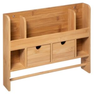 BAMBOO, ΕΠΙΤΟΙΧΗ ΡΑΦΙΕΡΑ ΜΕ 2 ΣΥΡΤΑΡΙΑ ΜΠΑΜΠΟΥ 38x6.5x32cm