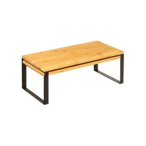 Black , Bamboo, 2 ΡΑΦΙΑ ΠΑΓΚΟΥ ΠΟΛΛΑΠΛΗΣ ΤΟΠΟΘΕΤΗΣΗΣ, ΜΕΤΑΛΛΟ ΜΑΥΡΟ & ΞΥΛΟ 40x19.4x15.5cm