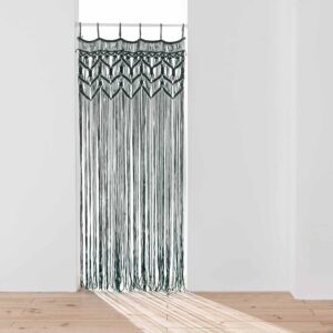 MACRAME, ΚΟΥΡΤΙΝΑ ΜΕ ΤΙΡΑΝΤΕΣ, ΒΑΜΒΑΚΕΡΗ ΜΑΥΡΟ 90x200cm