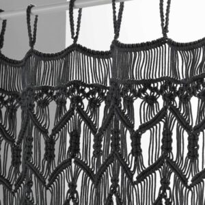 MACRAME, ΚΟΥΡΤΙΝΑ ΜΕ ΤΙΡΑΝΤΕΣ, ΒΑΜΒΑΚΕΡΗ ΜΑΥΡΟ 90x200cm