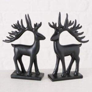 DEER B, ΔΙΑΚΟΣΜΗΤΙΚΗ ΦΙΓΟΥΡΑ POLYRESIN ΜΑΥΡΟ H13cm