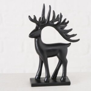 DEER B, ΔΙΑΚΟΣΜΗΤΙΚΗ ΦΙΓΟΥΡΑ POLYRESIN ΜΑΥΡΟ H13cm