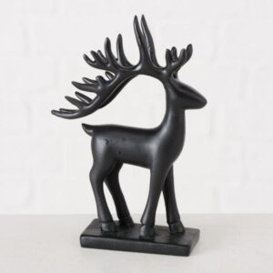 DEER A, ΔΙΑΚΟΣΜΗΤΙΚΗ ΦΙΓΟΥΡΑ POLYRESIN ΜΑΥΡΟ H13cm