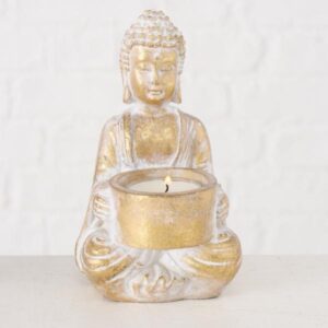 BUDDA A, ΚΗΡΟΠΗΓΙΟ ΓΙΑ ΡΕΣΟ POLYRESIN ΧΡΥΣΟ W8xH14cm