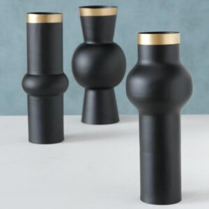 MIRO Α, ΒΑΖΟ ΜΕΤΑΛΛΙΚΟ ΜΑΥΡΟ ΜΕ ΧΡΥΣΟ H30cm