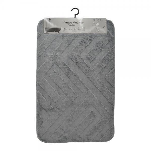 ΠΑΤΑΚΙ ΜΠΑΝΙΟΥ MEMORY FOAM ΓΚΡΙ ΧΡΩΜΑ ΜΕ PVC 50x80εκ.