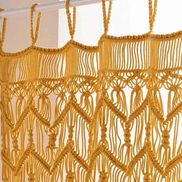 MACRAME, ΚΟΥΡΤΙΝΑ ΜΕ ΤΙΡΑΝΤΕΣ, ΒΑΜΒΑΚΕΡΗ ΚΙΤΡΙΝΟ 90x200cm