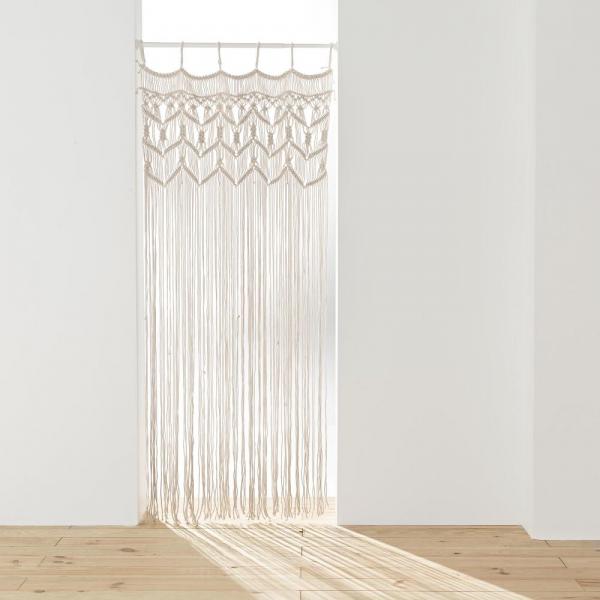 MACRAME, ΚΟΥΡΤΙΝΑ ΜΕ ΤΙΡΑΝΤΕΣ, ΒΑΜΒΑΚΕΡΗ ΦΥΣΙΚΟ 90x200cm