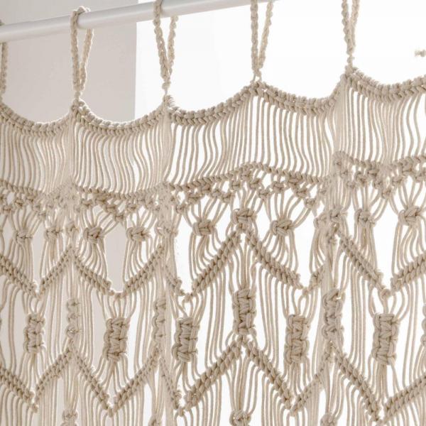 MACRAME, ΚΟΥΡΤΙΝΑ ΜΕ ΤΙΡΑΝΤΕΣ, ΒΑΜΒΑΚΕΡΗ ΦΥΣΙΚΟ 90x200cm