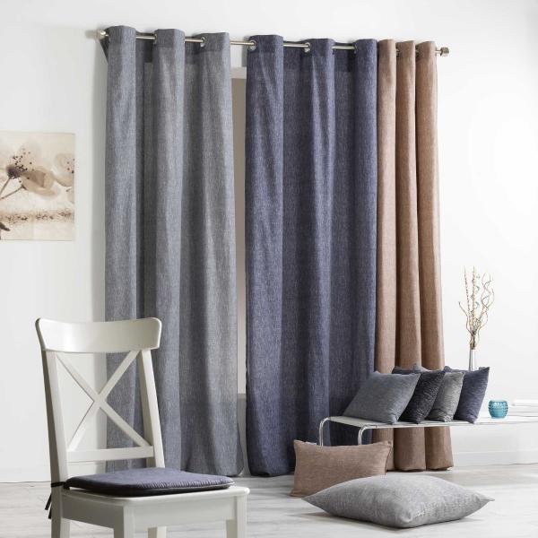 ΚΟΥΡΤΙΝΑ ΥΨΗΛΗΣ ΣΚΙΑΣΗΣ ΜΕ ΤΡΟΥΚ POLYCOTTON, LUMEN ΜΑΥΡΗ 140x240cm