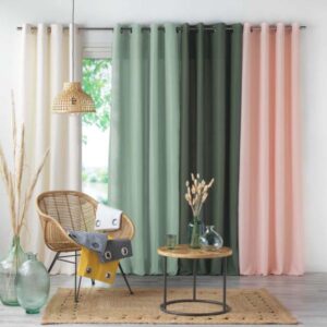 ΚΟΥΡΤΙΝΑ ΜΕΤΡΙΑΣ ΣΚΙΑΣΗΣ ΜΕ ΤΡΟΥΚ MICROFIBRE, LIVIA ΕΚΡΟΥ 140x260cm