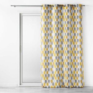 ΚΟΥΡΤΙΝΑ ΜΕΤΡΙΑΣ ΣΚΙΑΣΗΣ ΜΕ ΤΡΟΥΚ POLYESTER, PALPITO ΚΙΤΡΙΝΟ ΜΕ ΛΕΥΚΟ & ΓΚΡΙ 140x260cm