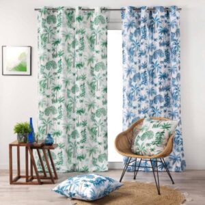 ΚΟΥΡΤΙΝΑ ΜΕΤΡΙΑΣ ΣΚΙΑΣΗΣ ΜΕ ΤΡΟΥΚ POLYESTER, RIO ΛΕΥΚΗ ΜΕ ΜΠΛΕ 140x260cm