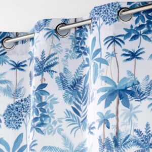 ΚΟΥΡΤΙΝΑ ΜΕΤΡΙΑΣ ΣΚΙΑΣΗΣ ΜΕ ΤΡΟΥΚ POLYESTER, RIO ΛΕΥΚΗ ΜΕ ΜΠΛΕ 140x260cm