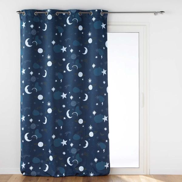 LUNNA, ΠΑΙΔΙΚΗ ΚΟΥΡΤΙΝΑ BLACKOUT ΜΕ ΤΡΟΥΚ, POLYESTER ΜΠΛΕ 140x260cm