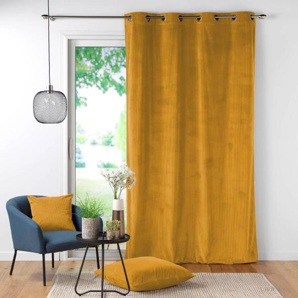 ΚΟΥΡΤΙΝΑ ΥΨΗΛΗΣ ΣΚΙΑΣΗΣ ΜΕ ΤΡΟΥΚ ΚΟΤΛΕ POLYESTER, PILAR ΚΙΤΡΙΝΗ 140x260cm