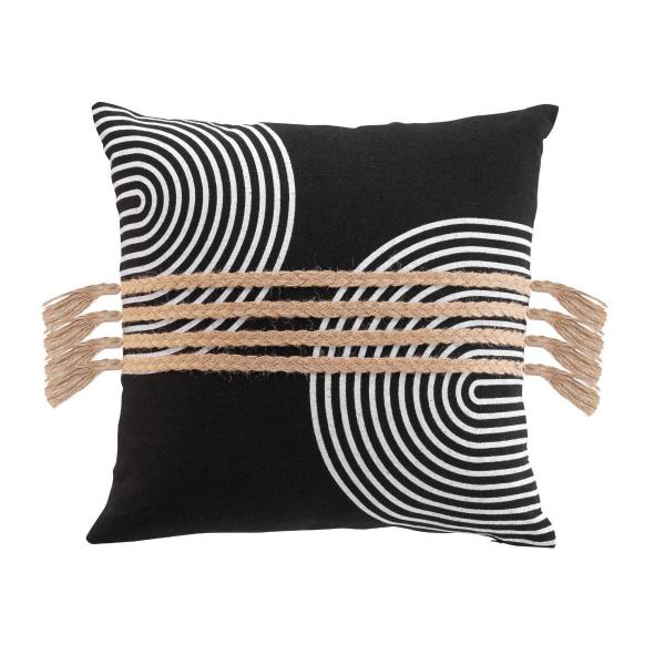 TALIA, ΜΑΞΙΛΑΡΙ POLYCOTTON & ΓΙΟΥΤΑ ΜΑΥΡΟ 40x40cm