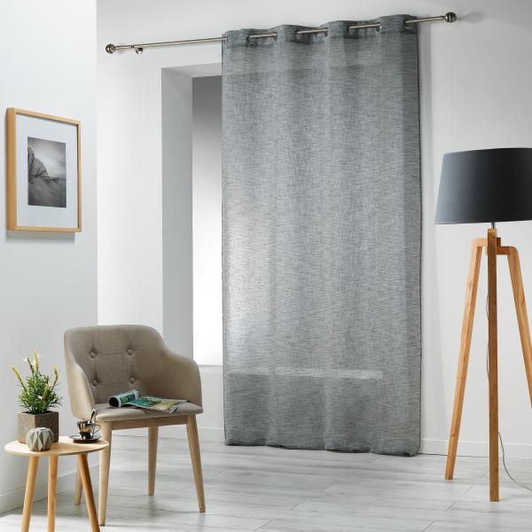 ΚΟΥΡΤΙΝΑ ΔΙΑΦΑΝΗ ΜΕ ΤΡΟΥΚ POLYESTER, CARLIN ΓΚΡΙ 140Χ280cm