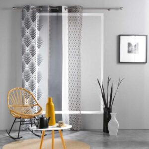 ΚΟΥΡΤΙΝΑ ΔΙΑΦΑΝΗ ΜΕ ΤΡΟΥΚ POLYESTER, GALILEO ΜΑΥΡΗ 140Χ240CM