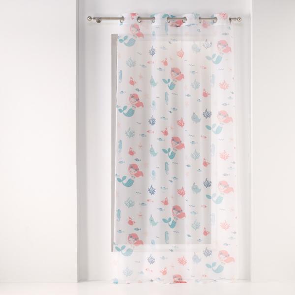 ΠΑΙΔΙΚΗ ΚΟΥΡΤΙΝΑ ΔΙΑΦΑΝΗ ΜΕ ΤΡΟΥΚ POLYESTER, MERMAID ΓΚΡΙ 140Χ240cm