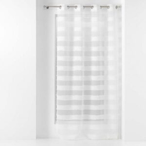 ΚΟΥΡΤΙΝΑ ΔΙΑΦΑΝΗ ΜΕ ΤΡΟΥΚ POLYESTER, STRIPES ΛΕΥΚΗ 140Χ260CM