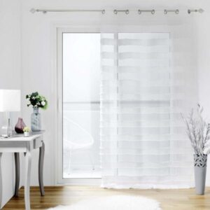 ΚΟΥΡΤΙΝΑ ΔΙΑΦΑΝΗ ΜΕ ΤΡΟΥΚ POLYESTER, STRIPES ΛΕΥΚΗ 140Χ260CM
