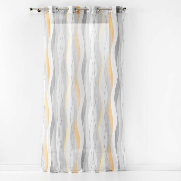 ΚΟΥΡΤΙΝΑ ΔΙΑΦΑΝΗ ΜΕ ΤΡΟΥΚ POLYESTER, NERO ΛΕΥΚΗ ΜΕ ΚΙΤΡΙΝΟ 140x280cm