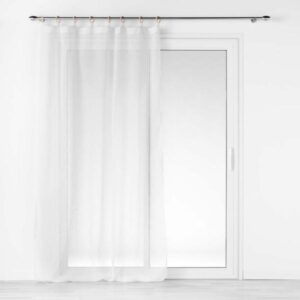 ΚΟΥΡΤΙΝΑ ΔΙΑΦΑΝΗ ΜΕ ΚΟΚΑΛΙΝΟΥΣ ΚΡΙΚΟΥΣ LESLY, POLYESTER ΛΕΥΚΗ 140x240cm