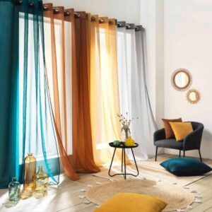 ΚΟΥΡΤΙΝΑ ΔΙΑΦΑΝΗ ΜΕ ΤΡΟΥΚ & ΚΟΤΛΕ ΦΑΣΑ POLYESTER, PILAR ΚΑΦΕ 140x240cm