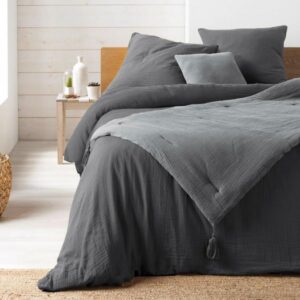 CASSA BED RUNNER, ΤΡΑΒΕΡΣΑ ΚΡΕΒΑΤΙΟΥ ΒΑΜΒΑΚΕΡΗ ΓΚΡΙ 80x180cm