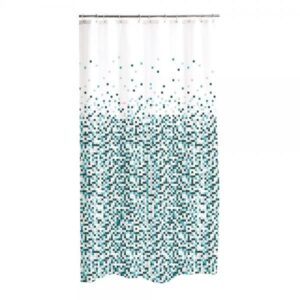 MOSAIC, ΚΟΥΡΤΙΝΑ ΜΠΑΝΙΟΥ ΥΦΑΣΜΑΤΙΝΗ POLYESTER 180X200 ΛΕΥΚΗ ΜΕ ΓΑΛΑΖΙΟ