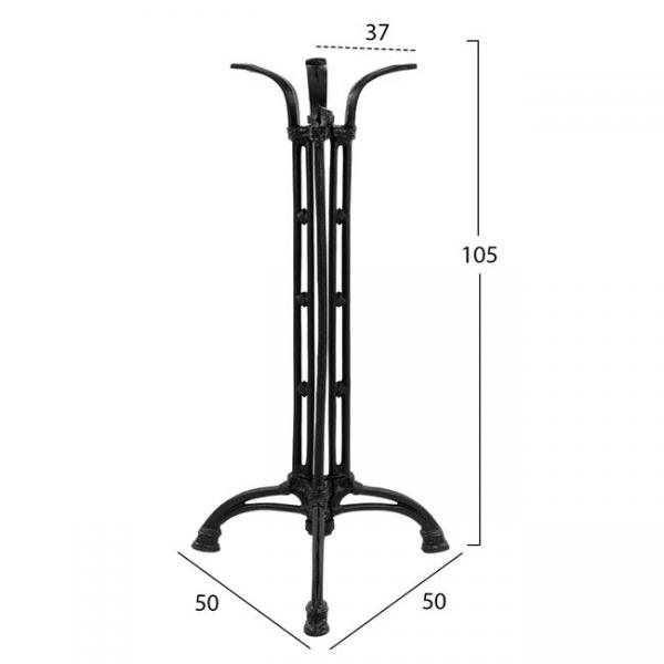 ΒΑΣΗ BAR ΑΠΟ ΜΑΝΤΕΜΙ 3ΝΥΧΗ ΣΕ ΜΑΥΡΟ ΧΡΩΜΑ 50X50X105