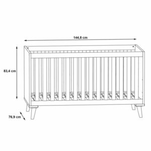 ΒΡΕΦΙΚΟ ΚΡΕΒΑΤΙ BAMBINI ΑΝΟΙΧΤΟ ΓΚΡΙ ΦΥΣΙΚΟ 144,8 x76,9x83,4Υ εκ.