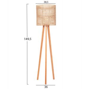 ΕΠΙΔΑΠΕΔΙΟ ΦΩΤΙΣΤΙΚΟ RUBBERWOOD-RATTAN-PAPER ROPE ΣΕ ΦΥΣΙΚΟ Φ36x149,5Υεκ.