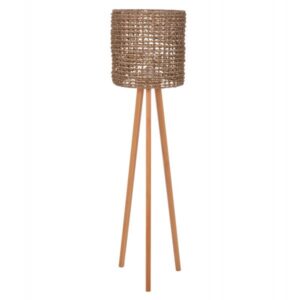 ΕΠΙΔΑΠΕΔΙΟ ΦΩΤΙΣΤΙΚΟ RUBBERWOOD-RATTAN-SEAGRASS ΣΕ ΦΥΣΙΚΟ Φ36x149,5Υεκ.