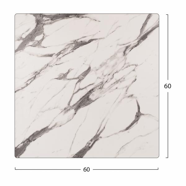 ΕΠΙΦΑΝΕΙΑ ΤΡΑΠΕΖΙΟΥ HPL MARBLE WHITE-GREY 60x60 εκ. ΠΑΧΟΥΣ 12mm.