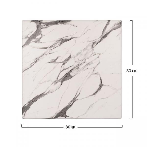 ΕΠΙΦΑΝΕΙΑ ΤΡΑΠΕΖΙΟΥ WERZALIT 80Χ80Χ3.5εκ. MARBLE WHITE-GREY 5657