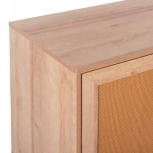 ΕΠΙΠΛΟ TV ΜΕΛΑΜΙΝΗΣ ΜΕ ΠΟΡΤΕΣ RATTAN ΣΕ ΧΡΩΜΑ ΦΥΣΙΚΟ 120x39x56,5Υεκ.